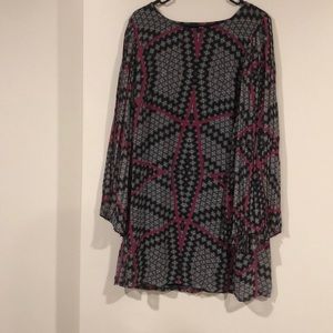 Unique white,Black, and pink dress